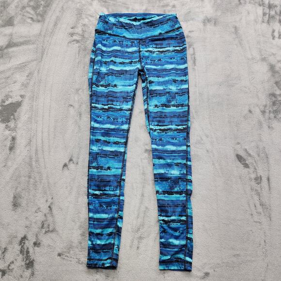 Everlast Leggings Womens S Blue Multicolor Stripes Ankle Pull On Workout Yoga - Picture 1 of 10